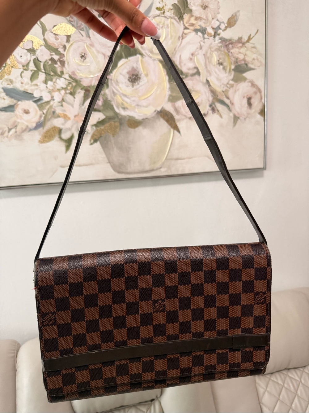 Louis Vuitton Brown Checkered Messenger Bag